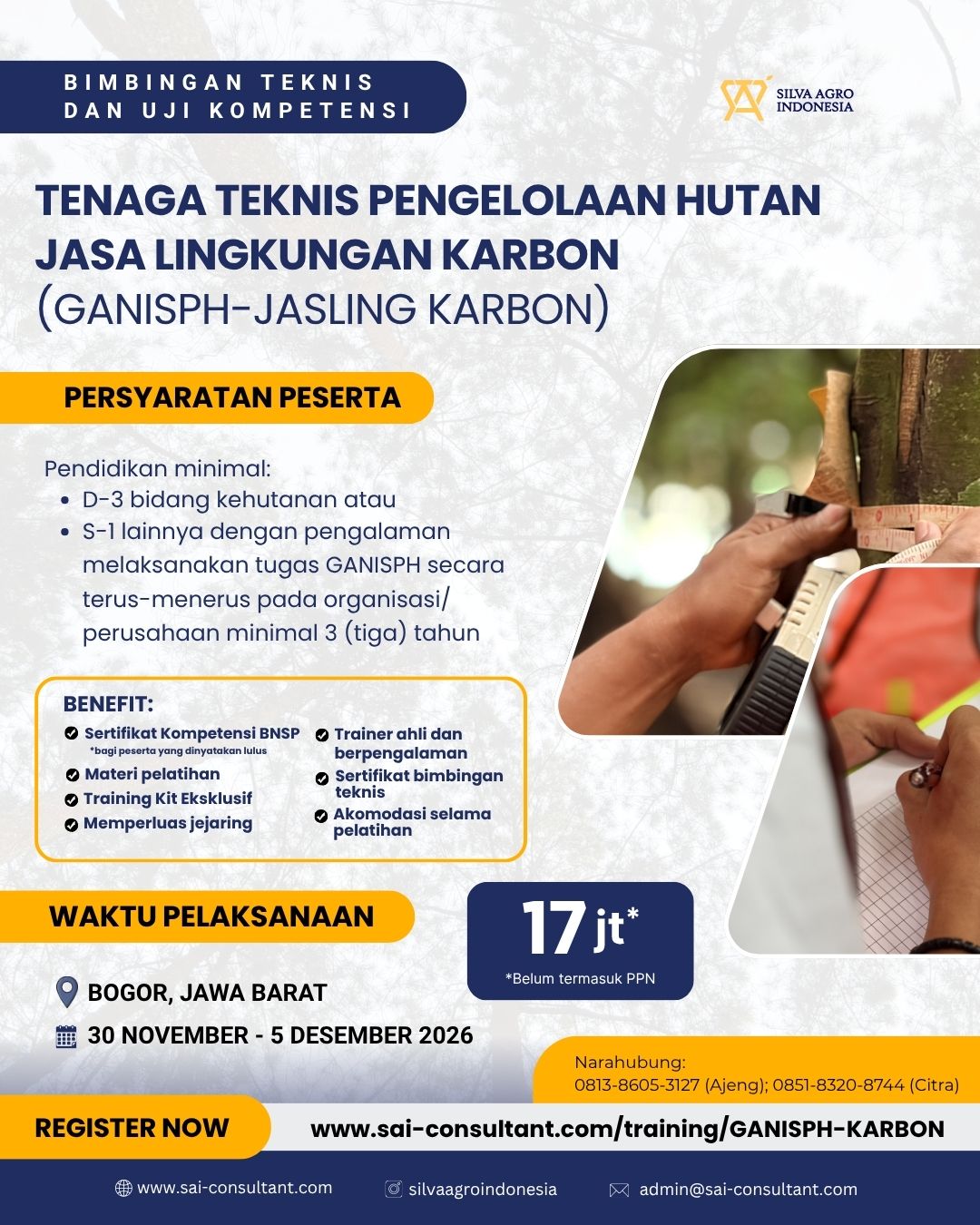 Bimbingan Teknis dan Uji Kompetensi Tenaga Teknis Pengelolaan Hutan Jasa Lingkungan Karbon